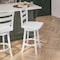 Flash Furniture Liesel Wooden Classic Ladderback Swivel Counter Height Barstool w/Solid Wood Seat, Antique Wht Wsh ES-UN-31WS-24-WH-GG - alternate 7